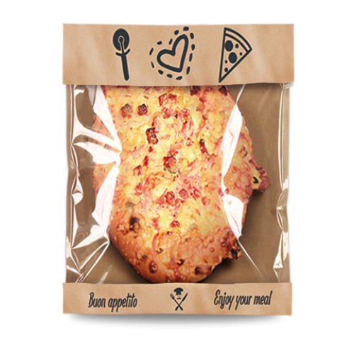 Loc Bag Pizza Nature (Χάρτινη Συσκευασία Kraft φάκελος με διάφανο φίλμ για Πίτσα) 